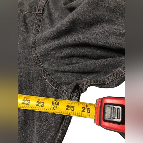 Levis Pearl Snap Sawtooth Western Denim Shirt Mens XXL VTG LVC Dark - Picture 2 of 8